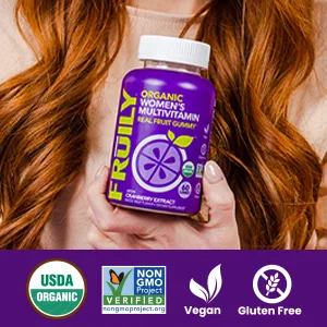 Fruily Organic Women's Multivitamin With Cranberry Extract Mixed Fruit 60 Gummies - product information 7