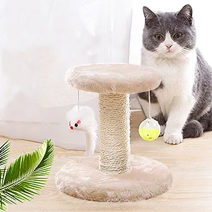 Scratching tree cat furniture climbing tree scratch column with sisal scratching post cat tree with platform made of plush cat tree with soft seat d - Katz Spielzeug Set