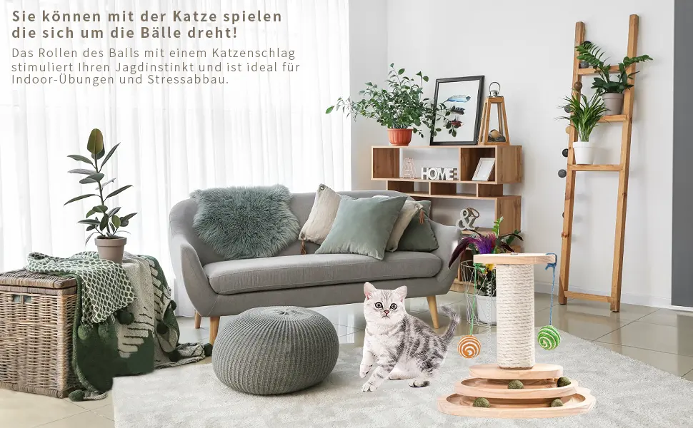 Scratching tree cat furniture climbing tree scratch column with sisal scratching post cat tree with platform made of plush cat tree with soft seat d - Katz Spielzeug Set
