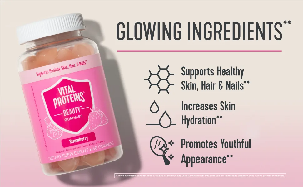 Vital Proteins Beauty Gummies Strawberry 60 Gummies - product information 2
