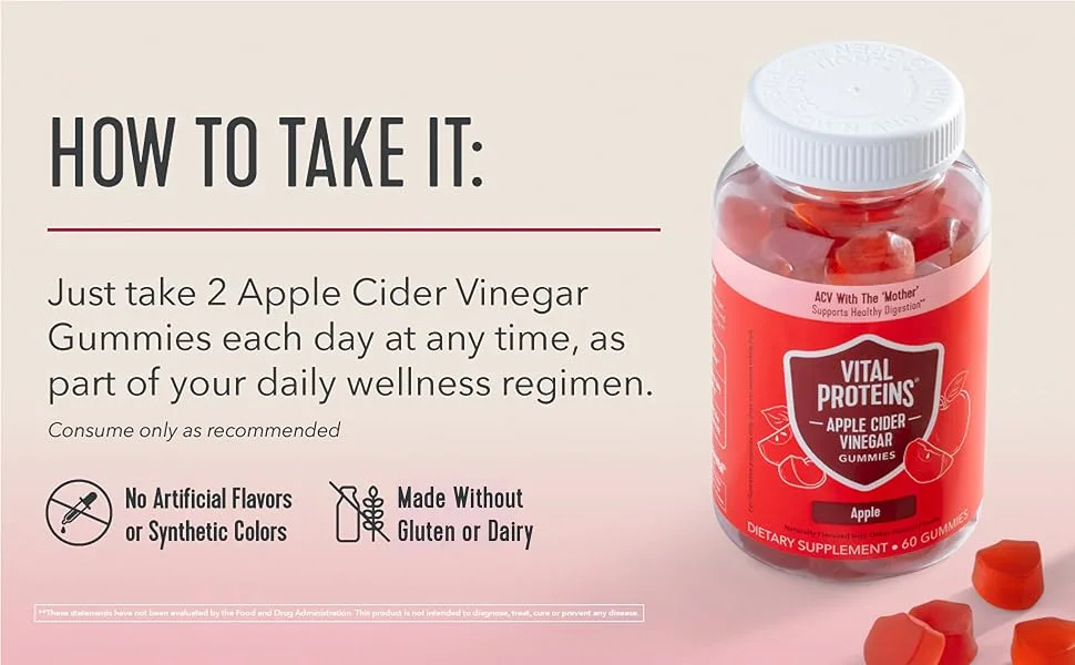 Vital Proteins Apple Cider Vinegar Gummies Apple 60 Gummies - product information 3