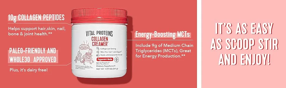 Vital Proteins Collagen Creamer Peppermint Mocha 7.09 oz (201 g) - product information 2