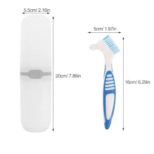 Healvian prosthesis brush 2 sets of prosthesis toothbrush with a tag bag mini prosthesis cleaning brush prosthesis cleaner for the prosthesis cleaning - product information 2