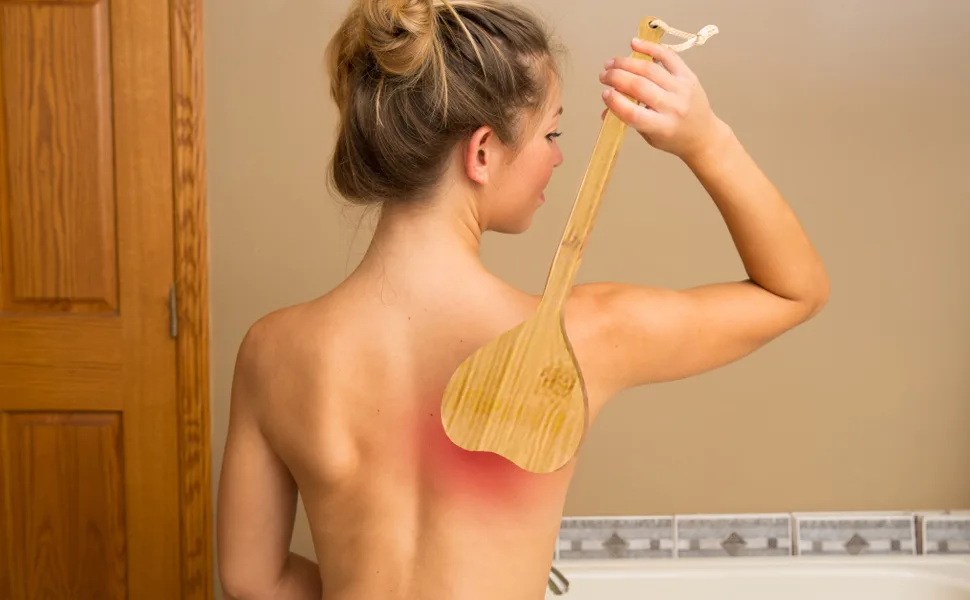 Sacjkt back scratch wood back scratch back scratch hand with long handle lovely back scratch for back and waist scratch -hand back massage (40cm wood color) - Rückenkratzer