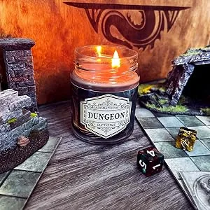 Role play scented candle monk with hidden D20 dice - handmade in Germany (new size) 240ml approx. 40 hours burning time - Rollenspiel Duftkerze 2