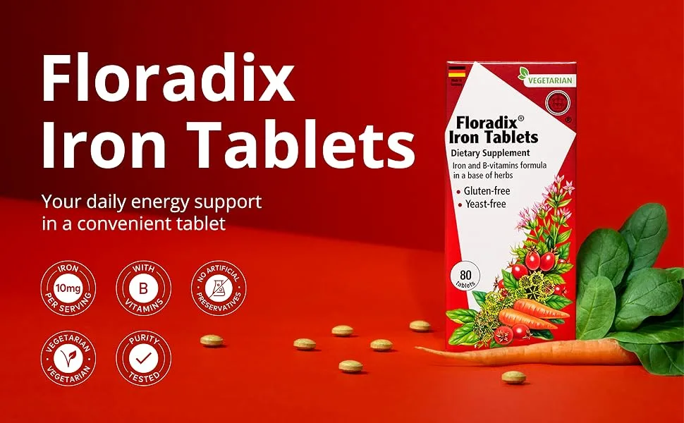 Gaia Herbs Floradix Iron Tablets 120 Tablets - Floradix Iron Tablets. Your daily energy support in a convenient tablet