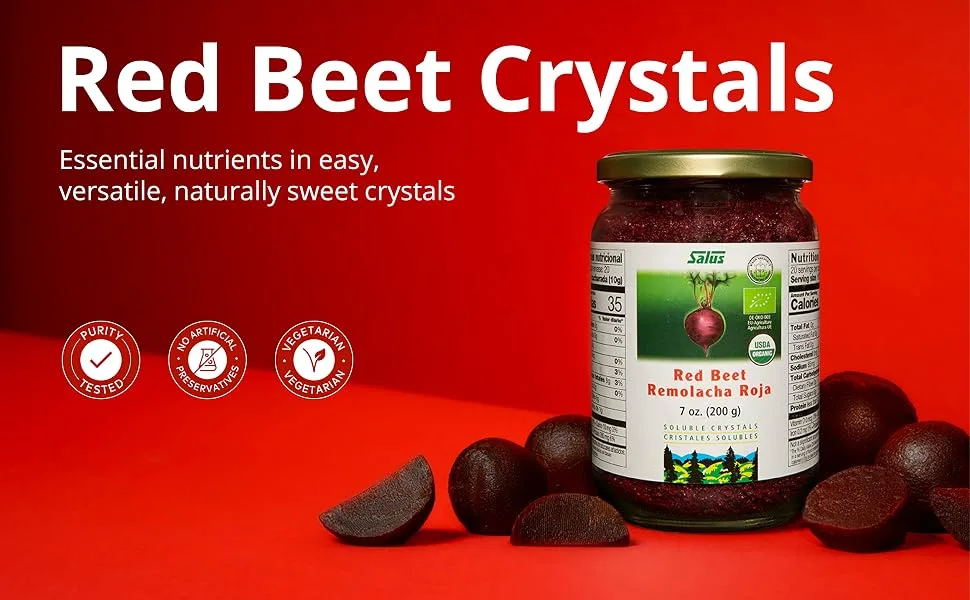 Gaia Herbs Red Beet Soluble Crystals 7 oz (200 g) - Red Beet Crystals. Essential nutrients in easy, versatile, naturally sweet crystals
