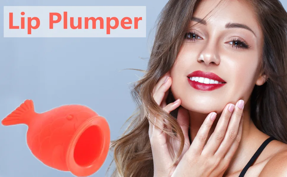 Lip plumper portable hand -sized silicone instrument with lip bumper fish -shaped lip enlargement tool for everyday use with sexy lips - lip plumper