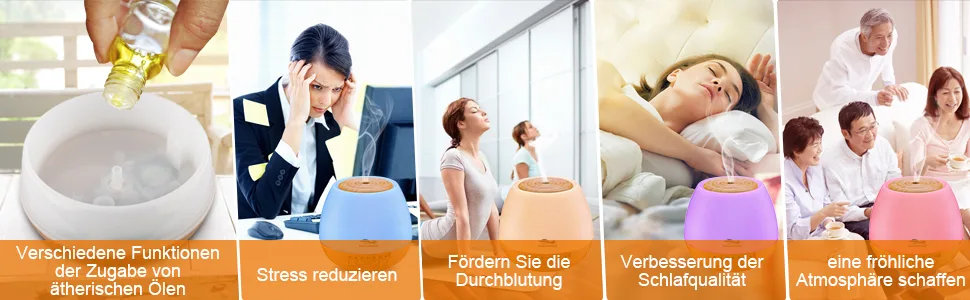 Aroma diffuser 400ml goldfox ultrasound humidifier fragrance lamp oil diffuser night light with 7 colors LED diffusor 30-35ml/h fog for space office yoga spa etc. - product information 4