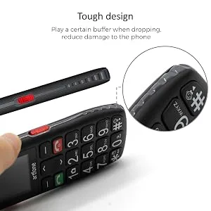 artfone C1 Mobile Phone for Elderly Big Buttons Big Volume SOS Function Black - Handy mit großer Taste.