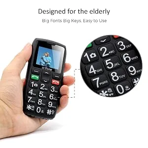 artfone C1 Mobile Phone for Elderly Big Buttons Big Volume SOS Function Black - Seniorenhandy