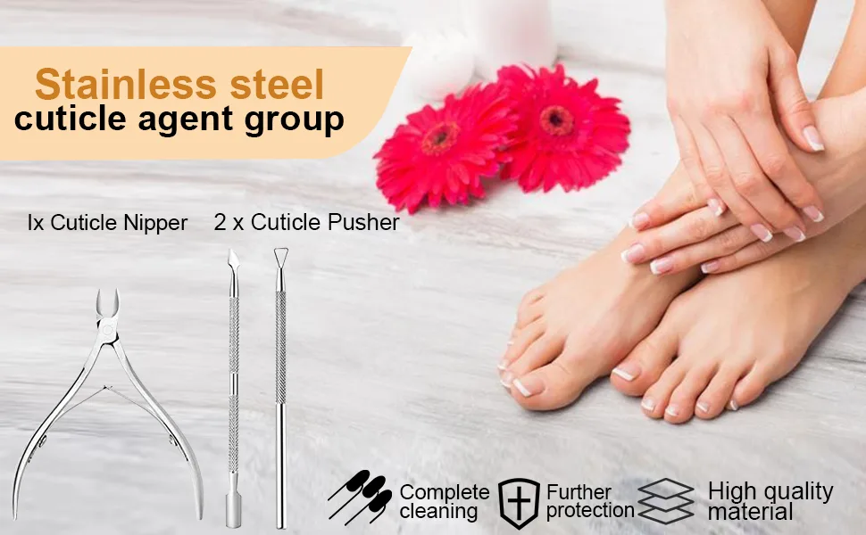 LIUJZZJ Cuticle Nippers with Cuticle Pusher Stainless Steel Cuticle Remover and Cutter Beauty Tool for Fingernails and Toenails - product information 2