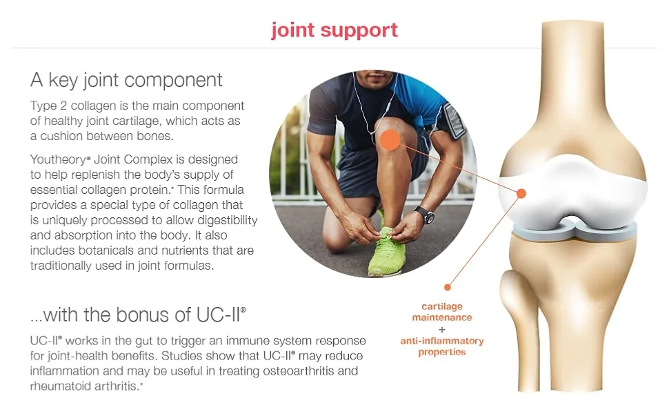 Youtheory Joint Complex with UC-11 Type 2 Collagen 60 Tablets - Youtheory Joint Complex Joint Support