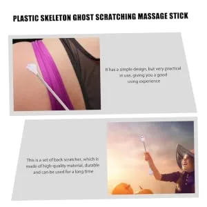 2 pieces of Halloween back scratch back scratches for back and head scratch ghost head Tick rod hand back scratch plastic brass massager Halloween-frequi - product information 2