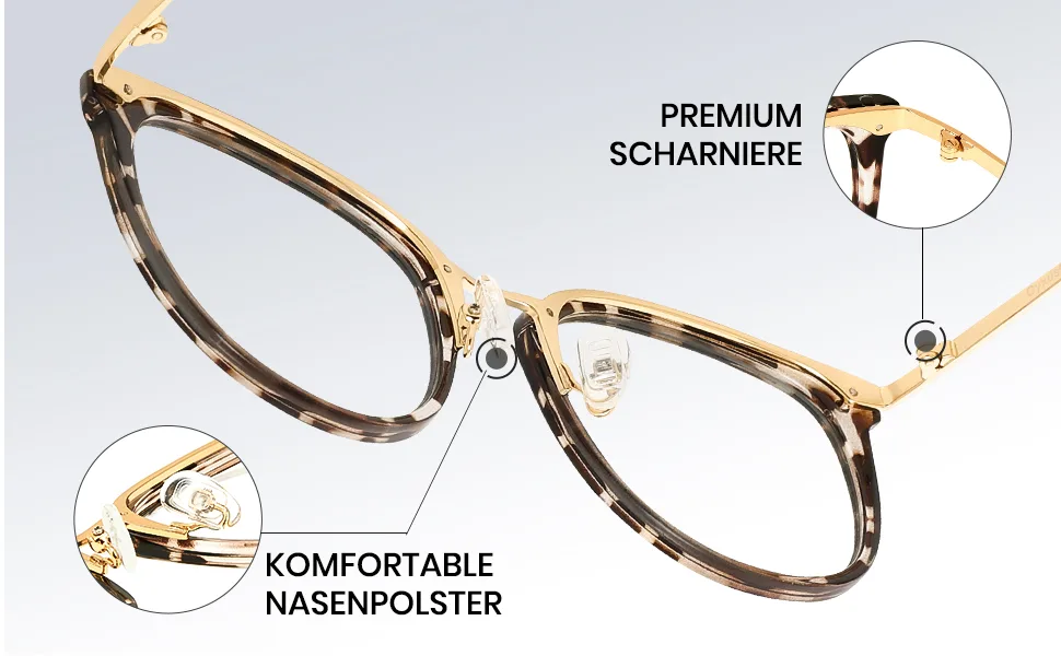 Cyxus Photochromatic glasses Blue light filter glasses men women cat eye glasses frame UV 400 for free inside (Leopard) 01-33leopard - Photochromatisch Brille
