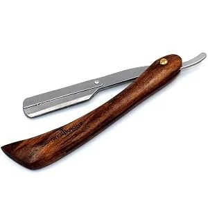 Sword crown razor wooden handle + 100 half derby change blades + transport bag |Razor set men for beginners & advanced derby extra - Barbermesser Sicherheitsrasierer Friseur Rasiermesser Rasierklingen 5 Sicherheitsrasierer Premium
