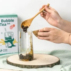 Bubble Barista Bubble Tea set to make yourself (6x tapioka 6x black tea 6x straws) - DIY starter set with boba tapioka and black pearls - done - boba tea, bubble tea bubbles, bubble tea tapioka perlen
