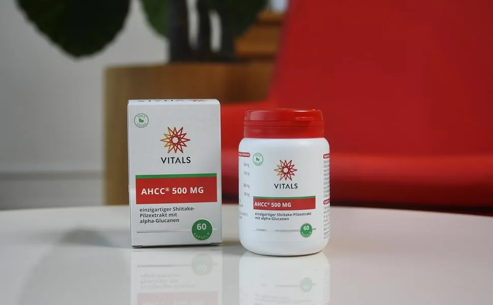 Vitals - AHCC 500 mg 60 capsules with alpha-glucans. 100% vegan. Original product from the original discoverers - AHCC