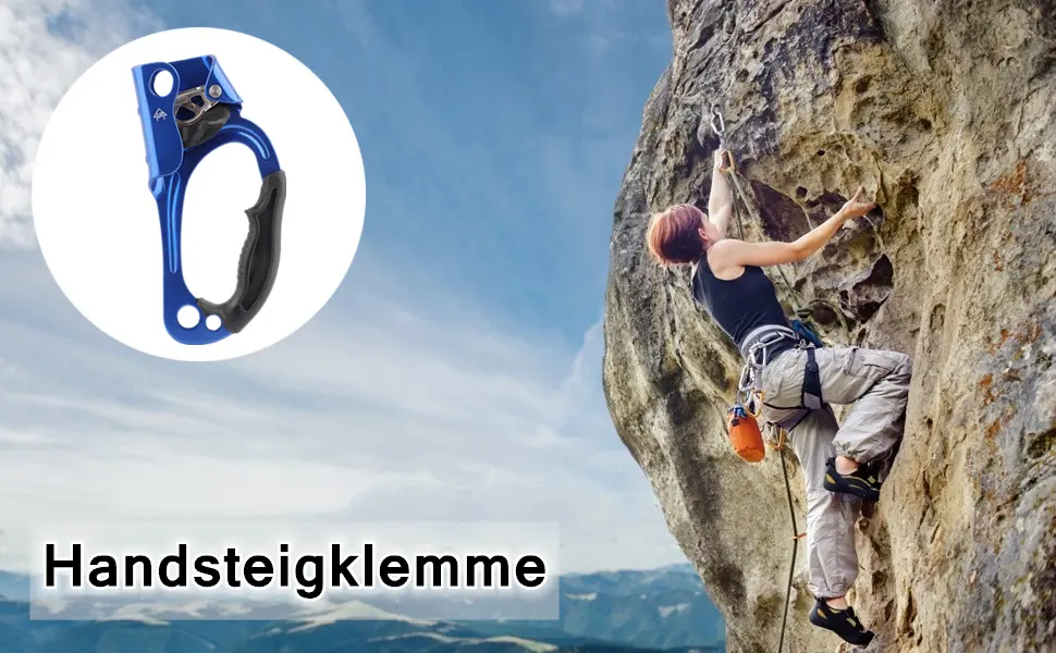 Alomejor Climbing Ascender Mountaineering Climbing Hand Ascender for 8-13MM Rope Climbing Equipment - Climbing Ascender