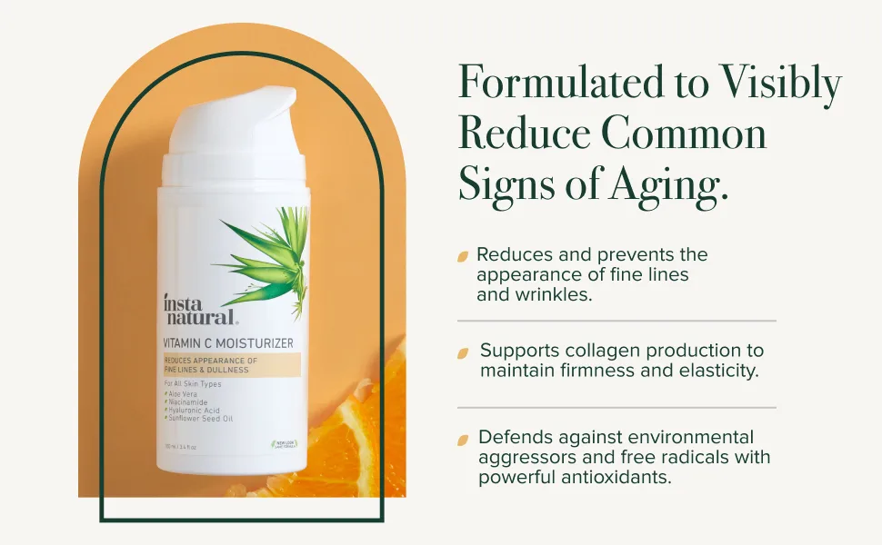 InstaNatural Vitamin C Moisturizer 3.4 fl oz (100 ml) - InstaNatural, Clean Beauty, Face Moisturizer, Botanicals, Natural Skincare, Vitamin C