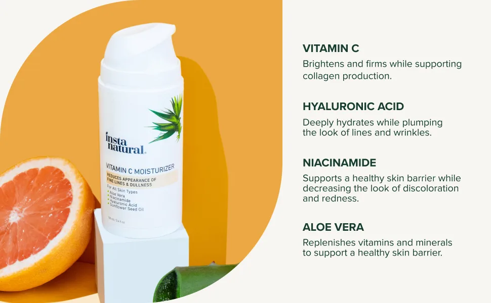 InstaNatural Vitamin C Moisturizer 3.4 fl oz (100 ml) - InstaNatural, Clean Beauty, Face Moisturizer, Botanicals, Natural Skincare, Vitamin C