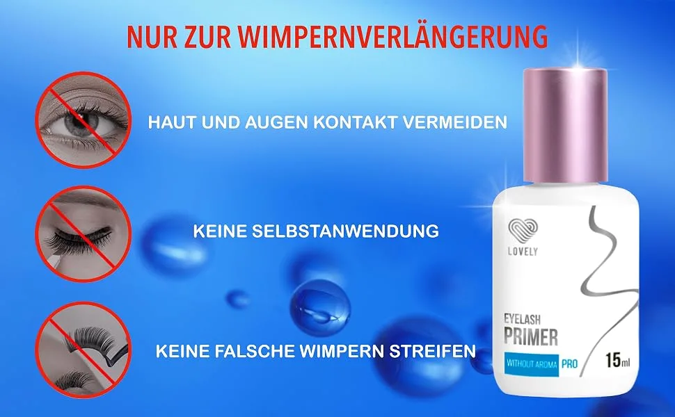 Lovely Primer for eyelash extensions without fragrances - 15ml |increased liability pretreatment for the application & adhesive agent for eyelash extensions |Ideal for sensitive skin - Lovely Primer