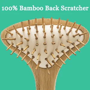 Wood - Back scratches Long handle scratch hand made of bamboo 16 "Long - & - Maximum scratch surface Back scratched chest premium wood massage device for father & adults (approx. 40cm with box) - product information 4