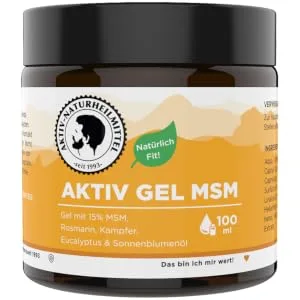 Active natural remedies ActiveGel MSM cream/ointment 100ml with 15% MSM & warming effect | 99.9% purity high quality and from Germany - AktivGel MSM