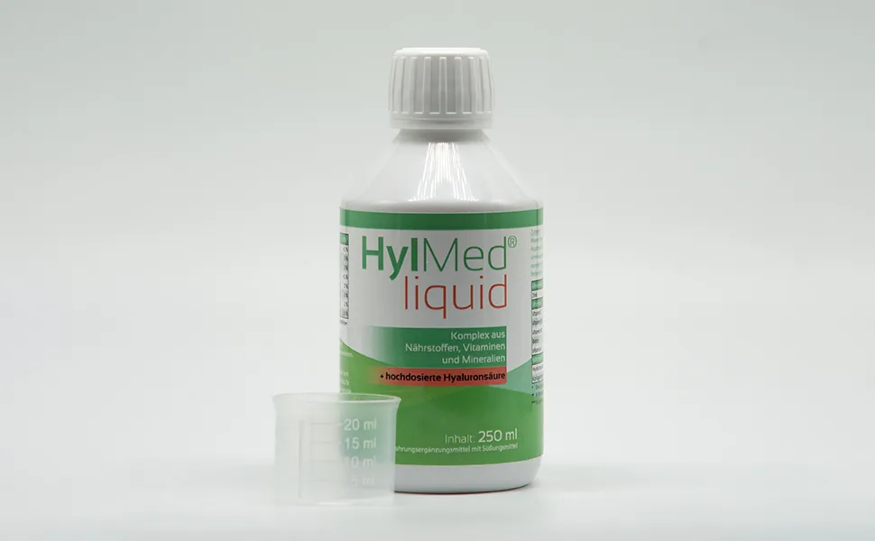 Hylmed Ha Liquid high-dose hyaluron drink with collagen zinc vitamins A C B2 B3 Biotin as a 25-day application 1: Liquid 250 ml - HylMed Liquid 250 ml