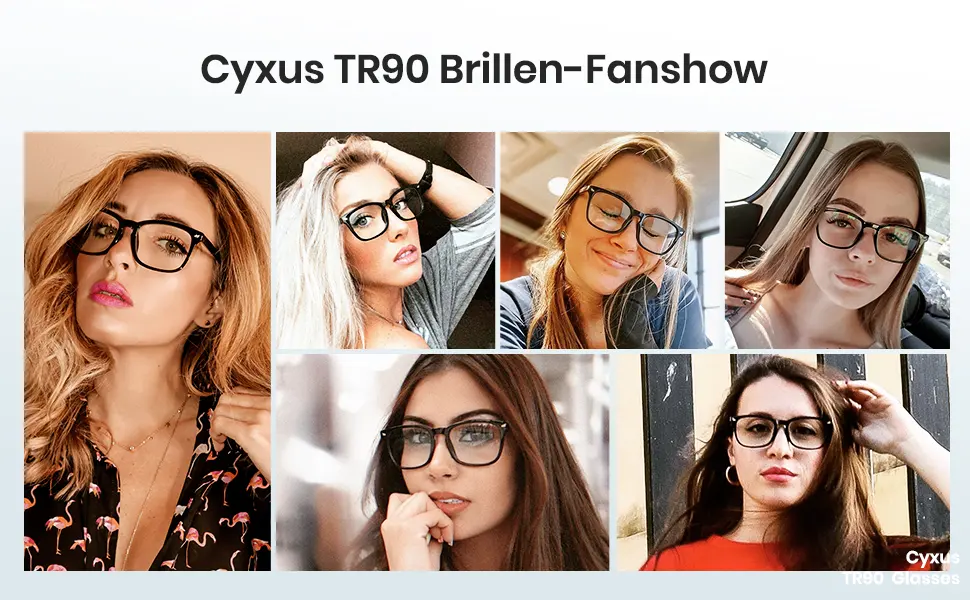 Cyxus glasses blue light filter glasses without strength anti-blue lights from laptops smartphones tablets and other screens 05-black/tr90 - Blaulichtfilter Brille