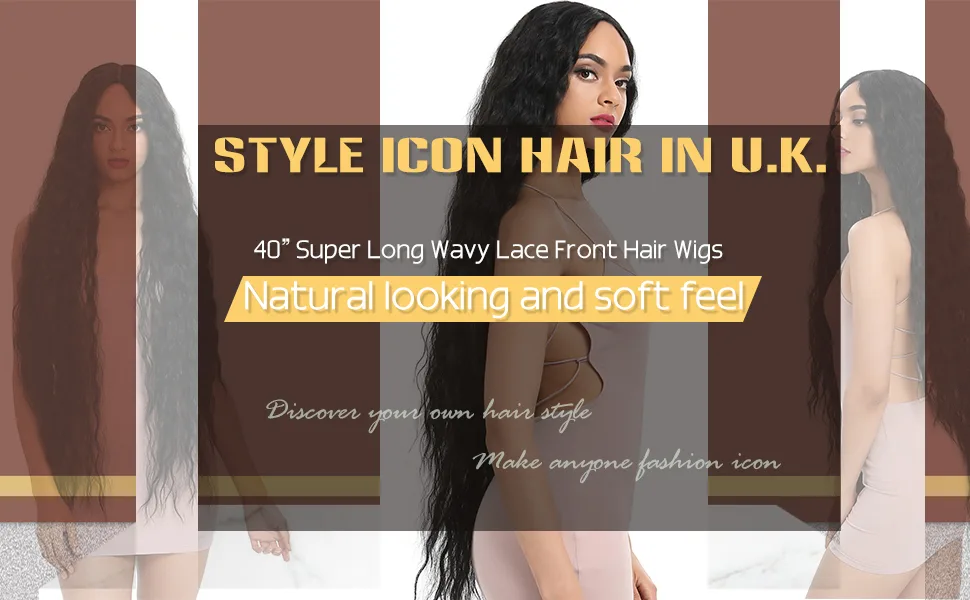 Style icon lace front wigs 100cm long wavy synthetic wigs for women deep medium part heat -resistant fibers. - product information 2
