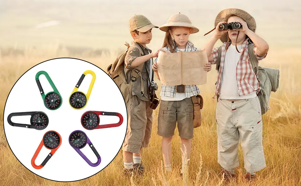 Compass with carabiner hook compass keychain mini compass compass outdoor compass children nautical compass compass small key holder with compass and carabiner compass carabiner - product information 2