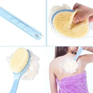Bath Brush Body Brush Back Brush Shower Massage Brush Long Handle Exfoliating for Men and Women Blue - 36 DE