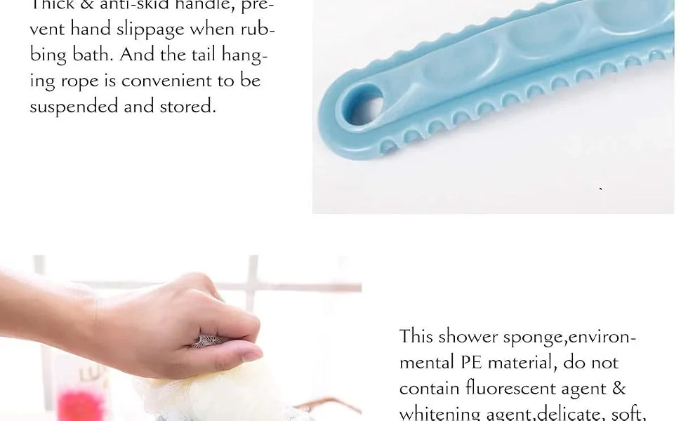 Bath Brush Body Brush Back Brush Shower Massage Brush Long Handle Exfoliating for Men and Women Blue - 36 DE