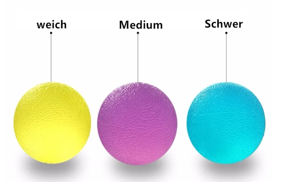 Voarge Hand therapy balls 3-Set finger wrist arthrosis training hand exercise balls hand therapy exercise balls silicone finger strengthening relieves stress (multi-colors) - product information 2