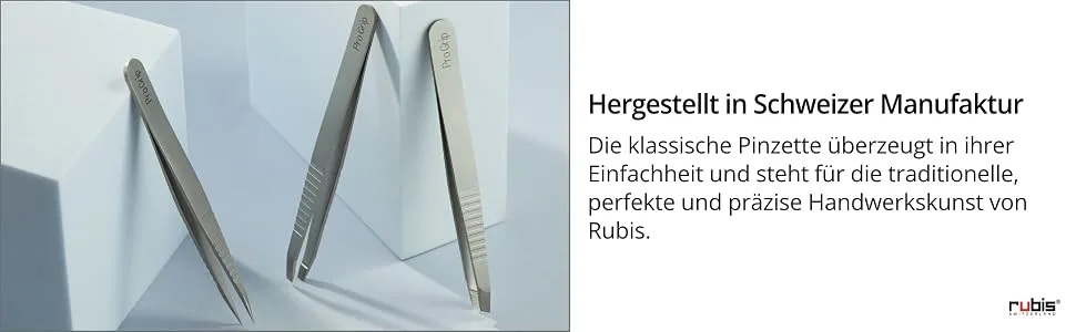 Rubis splinter tweezers ProGrip - pointed tweezers with ribbed handle non-slip - for splinters and ingrown hairs - Rubis ProGrip