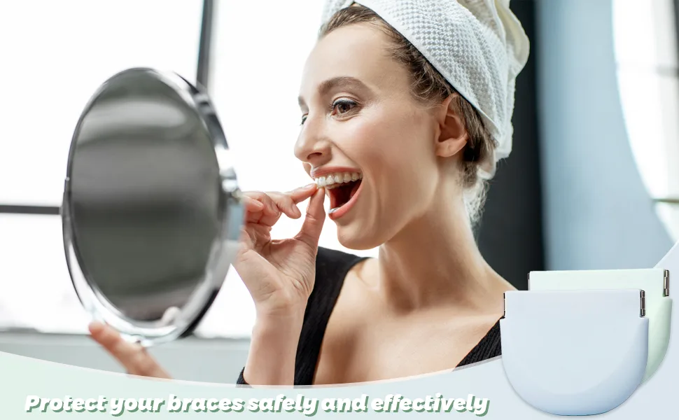 Zasjon braces made of silicone bite can spanging box prosthesis tose tooth rail box tooth rail box rail dinner braces brick box green - product information 9