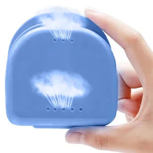 Xtudou prosthetic box set (2 dentist dental dinner 2 dental prostheses container 2 prosthesis cleaning brushes with double heads) for false teeth and braces storage cleaning - Prothesendose Set