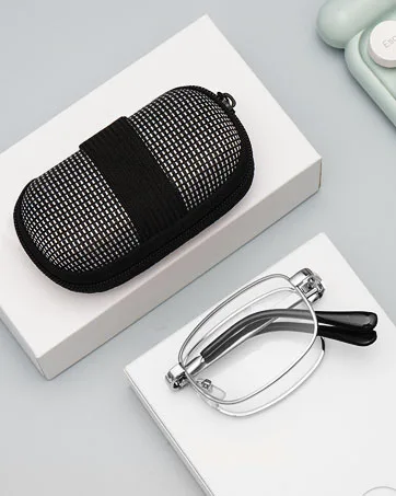 Vevesmundo blue light filter Reading glasses Half frame metal rectangular semi -roar half -glasses reading aid for men 1 piece of silver self -tinting glasses 2.5 x - faltbare lesebrille,lesebrille klappbar faltbar,sehr schmale lesebrille,lesebrille klein faltbare
