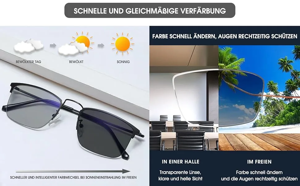 Vevesmundo blue light filter Reading glasses Half frame metal rectangular semi -roar half -glasses reading aid for men 1 piece of silver self -tinting glasses 2.5 x - lesebrille mit uv-sonnenschutz,getönte lesebrille,sonnenbrille mit sehstärke 1,5,lesebrille herren