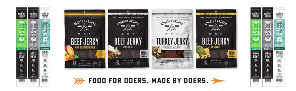 Country Archer Jerky Grass-Fed Beef Jerky Teriyaki 7 oz (198 g) - Image