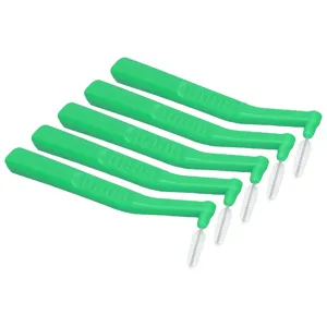 FDIT 5 L-shaped interdental brushes for effective cleaning of plaque and removing braces suitable for dental care (green) - product information 4