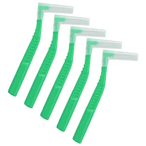 FDIT 5 L-shaped interdental brushes for effective cleaning of plaque and removing braces suitable for dental care (green) - product information 5