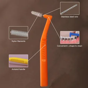FDIT 5 L-shaped interdental brushes for effective cleaning of plaque and removing braces suitable for dental care (green) - product information 8