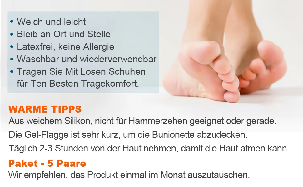 Sumiwish 10x Toe spreader silicone small toe separator & protector for overlapping toes relief small toes pressure and pain clear - product information 4