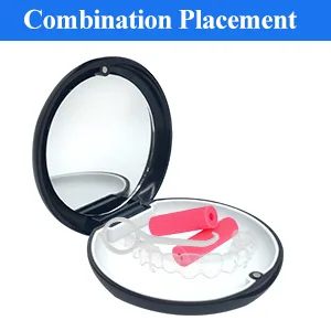 Dnom dinos black portable can tooth rail box with mirror empty orthodontic tooth stop box for the holder and mouth protection with tools for removing aligners - zahnspangendose schwarz