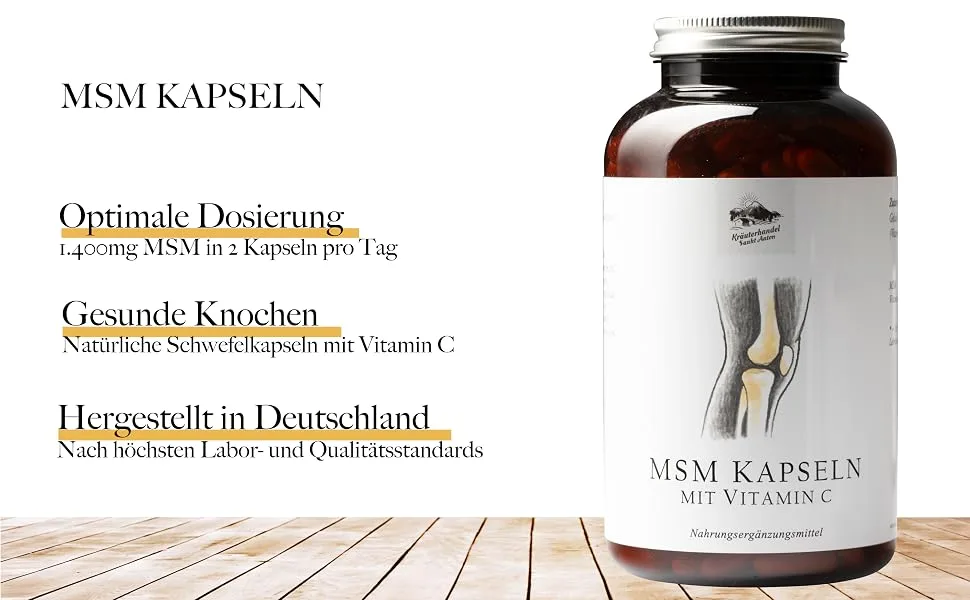 KR UTERHANDEL SANKT ANTON - 300 MSM capsules - 1400 mg MSM daily dose - High dosage - Vitamin C - German premium quality - product information 2