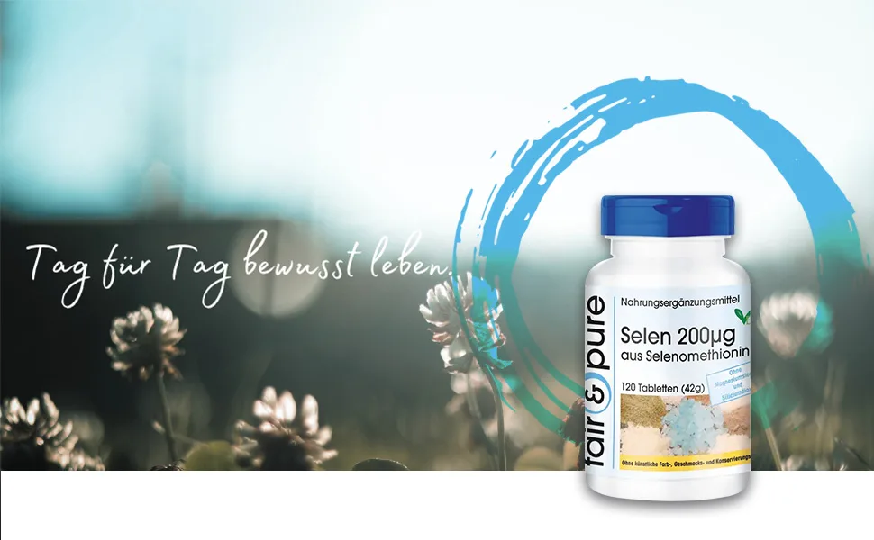 Fair & Pure - Selenium 200mcg - vegan - high dose - yeast-free - without magnesium stearate - 120 selenium tablets - Titel
