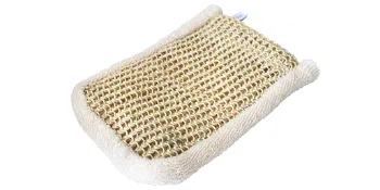 Sisal massage shoe shoe- deep peeling effect through rough structure peeling all over the body.Made in Turkey - Sarenius Premium Spa - Sisal-Peelinghandschuh mit Bumwolle aus natürlichen Rohstoffen. 100% natürlich. Made in Italy