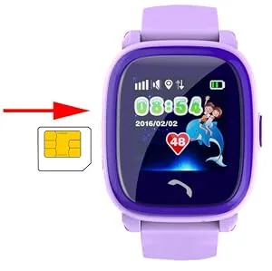 Vidimensio GPS phone clock Small dolphin violet bracelet: Schw/Pink without listening function/with a safe German server/waterproof SOS emergency call+telephone function/instructions+o'clock+app+support: German Violett -O - product information 6